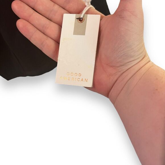 Good American Blazer Jacket Size 1 (S) Open Front Drapey Unlined Pockets 2712G23 - Picture 3 of 6